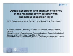 Optical absorption and quantum efficiency in the resonant