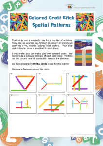 Colored Craft Stick Spatial Patterns