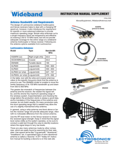 Wideband: Antenna Bandwidth and Requirements