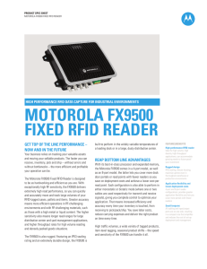 Motorola FX9500 Fixed RFID Reader Specification Sheet