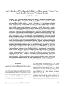 An Evaluation of Ventilator Reliability: A Multivariate, Failure Time