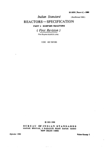 reactors - specification