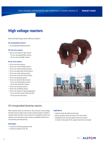 High voltage reactors - Optimised Network Equipment