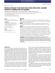 Newborn behaviour to locate the breast when skin-to-skin