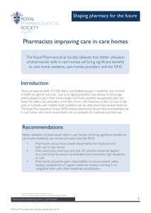 Pharmacists improving care in care homes