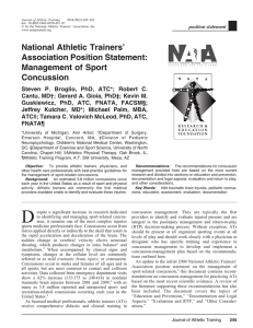 National Athletic Trainers` Association Position Statement