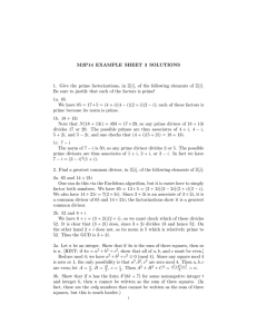 M3P14 EXAMPLE SHEET 3 SOLUTIONS 1. Give the prime