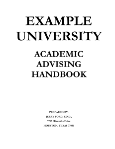 ACADEMIC ADVISING HANDBOOK