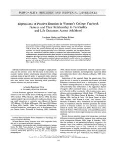 Expressions of Positive Emotion in Women`s College Yearbook