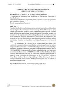 EFFECTIVE RECYCLING OF CAST ALUMINIUM ALLOYS