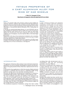 fatigue properties of a cast aluminium alloy for rims of car wheels