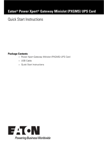 (PXGMS) UPS Card Quick Start Instructions