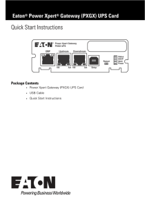 Eaton PXGX UPS Card Quick Start Instructions