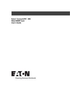 Eaton ConnectUPS-MS Web/SNMP Card User`s Guide