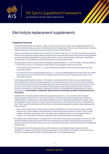 Electrolyte replacement supplements