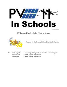 PV Lesson Plan 2 – Solar Electric Arrays