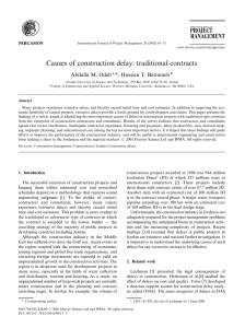 Causes of construction delay: traditional contracts