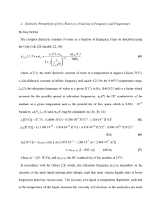 A. Dielectric Permittivity of Free Water as a Function of Frequency