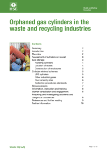 Orphaned gas cylinders in the waste and recycling industries