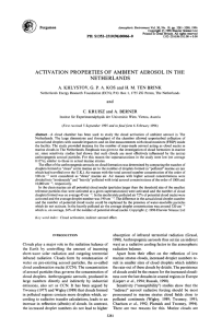 ACTIVATION PROPERTIES OF AMBIENT AEROSOL IN THE