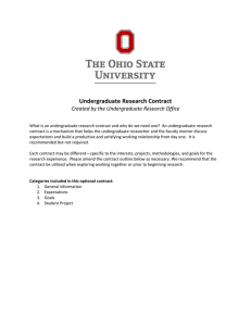 Undergraduate Research Contract