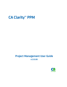 CA Clarity PPM Project Management User Guide