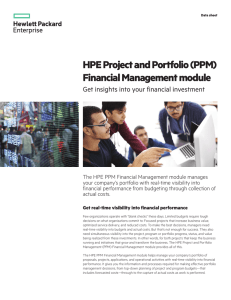 HPE Project and Portfolio (PPM) Financial Management module