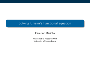 Solving Chisini`s functional equation