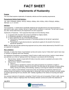 Implements of Husbandry Fact Sheet