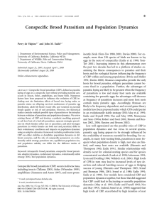 Conspecific Brood Parasitism and Population Dynamics