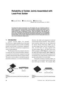Reliability of Solder Joints Assembled with Lead-Free Solder