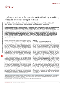Hydrogen acts as a therapeutic antioxidant by selectively reducing