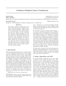 Confidence-Weighted Linear Classification