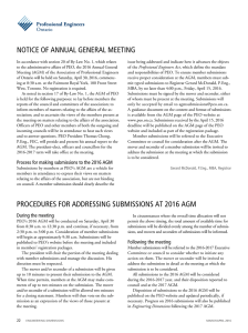 Notice of ANNuAl GeNerAl MeetiNG ProceDures for
