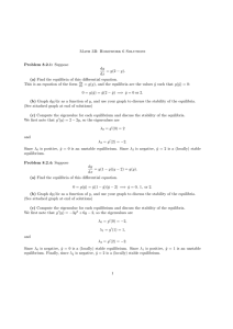 Math 3B: Homework 6 Solutions Problem 8.2.1: Suppose dy dx = y(2
