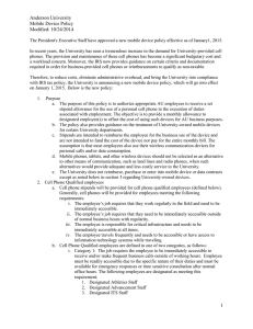 Anderson University Mobile Device Policy Modified: 10/24/2014 1