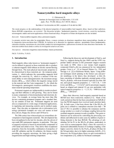 Nanocrystalline hard magnetic alloys