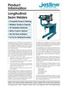 Longitudinal Seam Welders Brochure