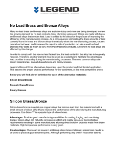 No Lead Brass and Bronze Alloys Silicon Brass