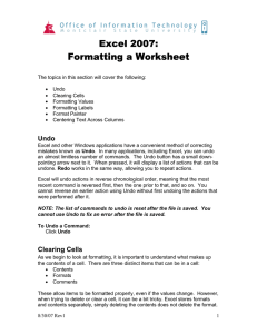 Excel 2007: Formatting a Worksheet