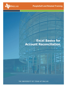 Excel Basics for Account Reconciliation