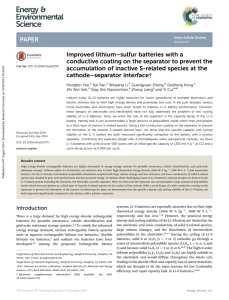 Improved lithium–sulfur batteries with a conductive coating on the