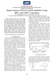 improvement of power system stabillity using ipfc and upfc controllers