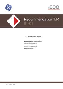 Recommendation T/R 61-01 - ECO Documentation Database