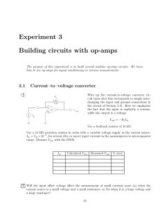 Experiment 3 Building circuits with op-amps