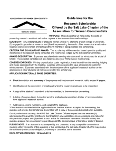 AWG SLC Chapter Guidelines for the Undergraduate Research