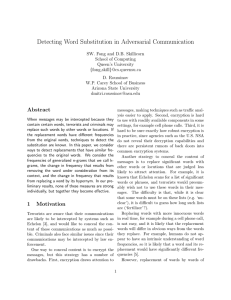 Detecting Word Substitution in Adversarial Communication