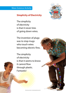 Simplicity of Electricity The simplicity of electricity is that it never tires