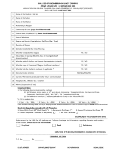 TC Application Form - College Of Engineering, Guindy