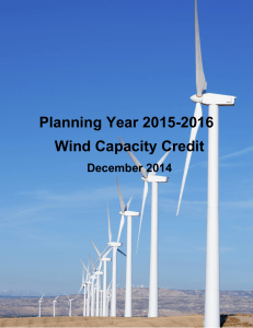 Planning Year 2015-2016 Wind Capacity Credit